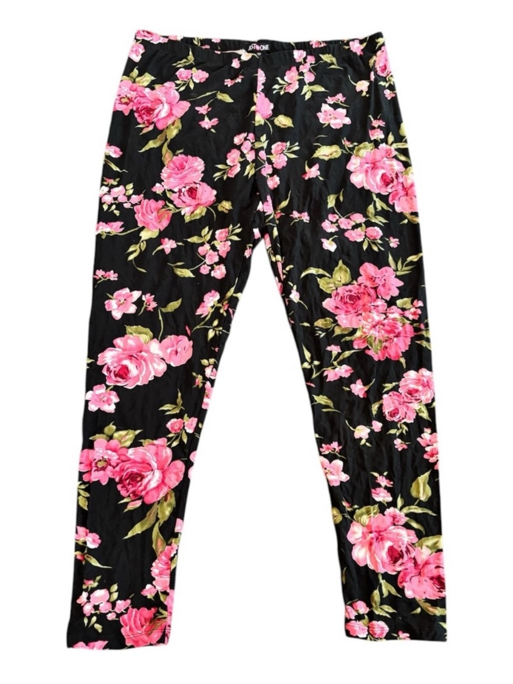 JUST ONE BUTTERY SOFT PINK FLORAL LEGGINGS - SIZE 3X